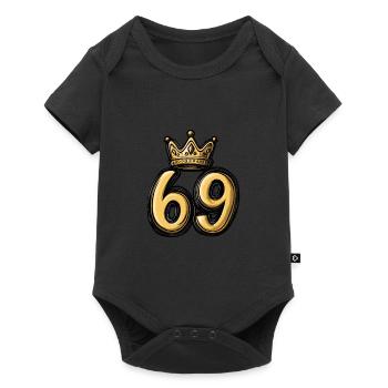 69 Zahl Krone - Baby Premium Kurzarmbody - Schwarz - Vorne