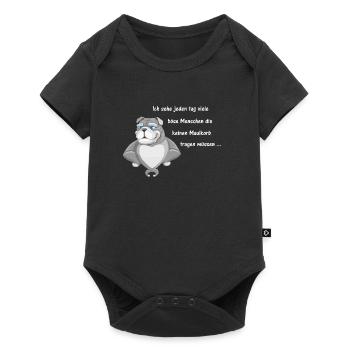 Maulkorb - Baby Premium Kurzarmbody - Schwarz - Vorne