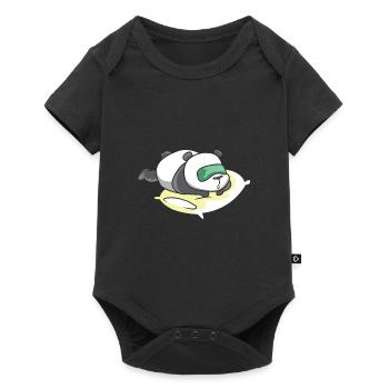 A big white panda is sleeping. - Baby Premium short-sleeve bodysuit - black - Front