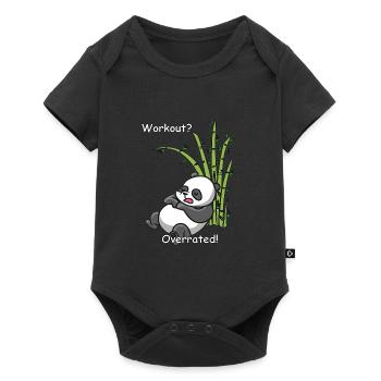 Panda endormi - entraînement? Surévalué - Body à manches courtes Premium Bébé - noir - Devant