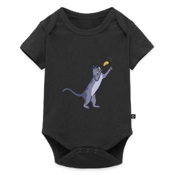 Chat avec souris - Body à manches courtes Premium Bébé - noir - Devant