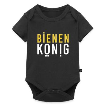 Bienenkönig Imker bee Volk Honig - Baby Premium Kurzarmbody - Schwarz - Vorne