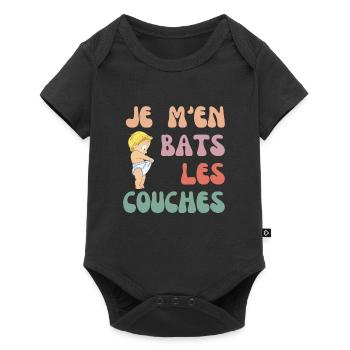Je m'en bats les couches - Body à manches courtes Premium Bébé - noir - Devant