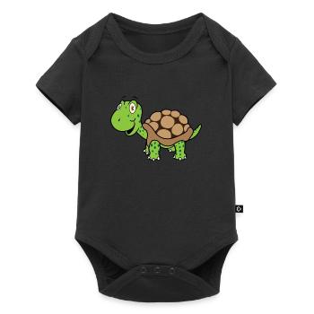 Turtle Solo - Baby Premium Kurzarmbody - Schwarz - Vorne