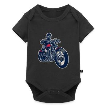 Motorbike Rider Motorrad - Baby Premium Kurzarmbody - Schwarz - Vorne