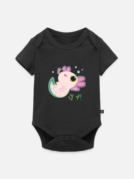 Süßes Axolotl - Baby Premium Kurzarmbody - Schwarz