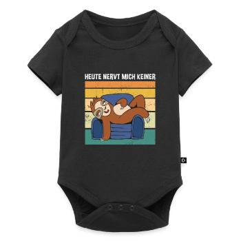 Heute Nervt Mich Keiner Süßes Faultier - Baby Premium Kurzarmbody - Schwarz - Vorne