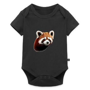 Roter Panda - Baby Premium Kurzarmbody - Schwarz - Vorne