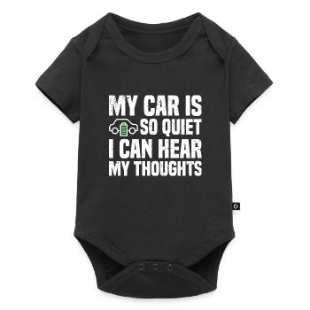 Mein Auto ist so leise, dass ich meine Gedanken hören kann | EV - Baby Premium Kurzarmbody - Schwarz - Vorne