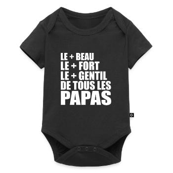 Le Plus Beau De Tous Les Papas Cadeau Papa - Body à manches courtes Premium Bébé - noir - Devant