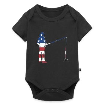 Fisher Us Flag Pêche - Body à manches courtes Premium Bébé - noir - Devant