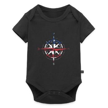 Geocacher Us Flag Geocaching - Baby Premium short-sleeve bodysuit - black - Front