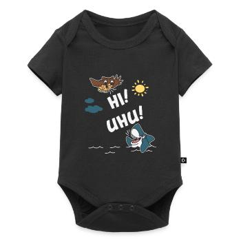 Hi und Uhu! Hi sagt der Uhu zum Hai. - Baby Premium Kurzarmbody - Schwarz - Vorne