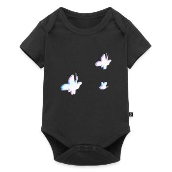 symboles rose trois animaux d’abeilles papillons - Body à manches courtes Premium Bébé - noir - Devant