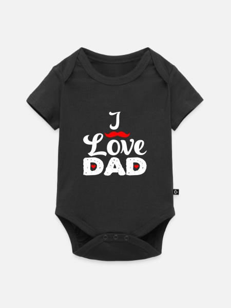 "Ich liebe Papa" - Baby Premium Kurzarmbody - Schwarz