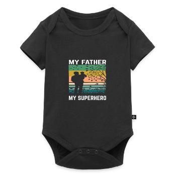 My father is my hero - Baby Premium short-sleeve bodysuit - black - Front