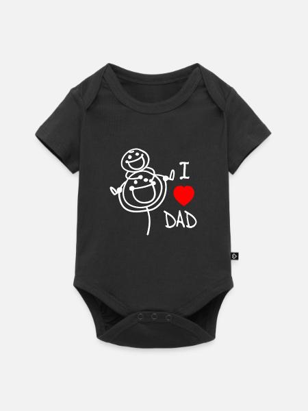 Ich liebe Papa DE - Baby Premium Kurzarmbody - Schwarz