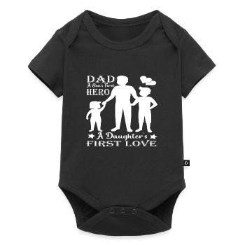 Vater und Sohn - Vater und Tochter schenken Vater - Baby Premium Kurzarmbody - Schwarz - Vorne