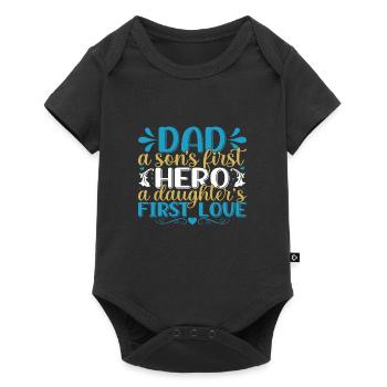 Vater und Sohn - Vater und Tochter schenken Vater - Baby Premium Kurzarmbody - Schwarz - Vorne
