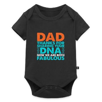 Drôle de forme de cadeau de fête des pères pour le fils et la fille - Body à manches courtes Premium Bébé - noir - Devant