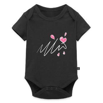 herz rosa symbol liebe muster linie - Baby Premium Kurzarmbody - Schwarz - Vorne
