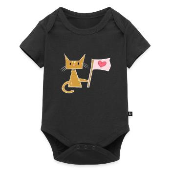 Love Flag Coeur Chat Animal - Body à manches courtes Premium Bébé - noir - Devant
