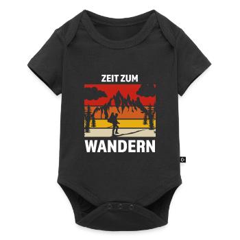 Wandern Berge Wanderer Geschenk - Baby Premium Kurzarmbody - Schwarz - Vorne