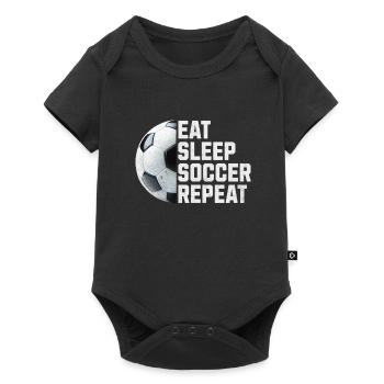 MANGEZ DORMIR SOCCER RÉPÉTER - Body à manches courtes Premium Bébé - noir - Devant