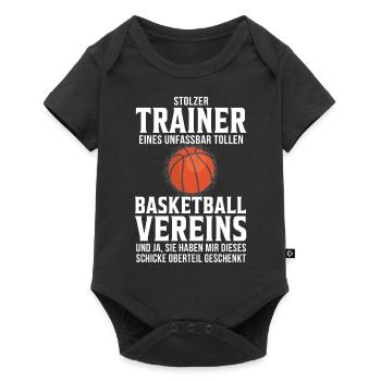 Basketball Trainer Basketballtrainer Geschenk - Baby Premium Kurzarmbody - Schwarz - Vorne