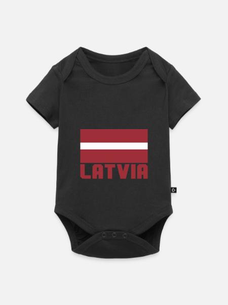 Lettland - Baby Premium Kurzarmbody - Schwarz