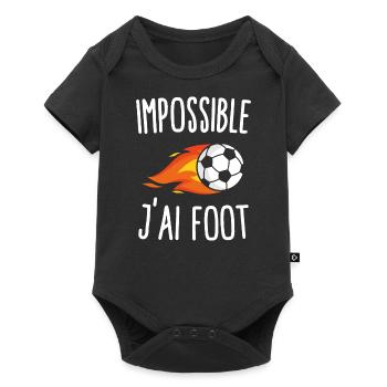 Impossible j'ai foot - Body à manches courtes Premium Bébé - noir - Devant