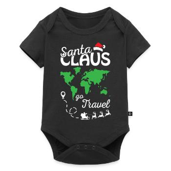 Santa Claus Go Travel Merry Christmas - Baby Premium short-sleeve bodysuit - black - Front
