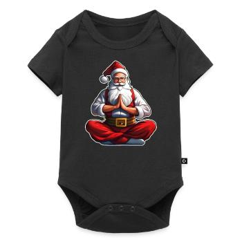 Santa Claus makes yoga - Baby Premium short-sleeve bodysuit - black - Front
