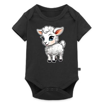 Cute little lamb - Baby Premium short-sleeve bodysuit - black - Front