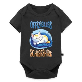 Official Sleep Shirt Cat Pajamas Cute Animal - Baby Premium short-sleeve bodysuit - black - Front
