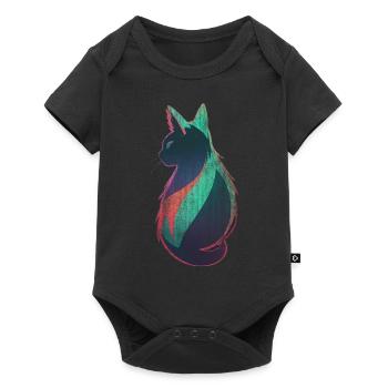 Neon Cat Art - Baby Premium short-sleeve bodysuit - black - Front
