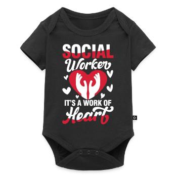 Social Worker It's A Worker Of Heart - Baby Premium Kurzarmbody - Schwarz - Vorne