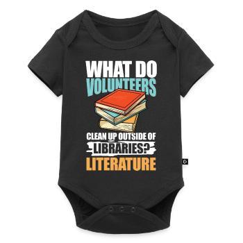 What Do Volunteers Libraries Literature - Baby Premium Kurzarmbody - Schwarz - Vorne
