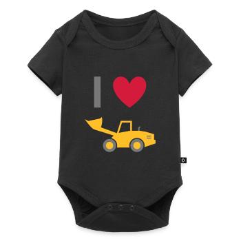 ★ Design colors can be changed ★ I love wheel loaders - Baby Premium short-sleeve bodysuit - black - Front