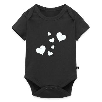 hearts pattern heart symbols - Baby Premium short-sleeve bodysuit - black - Front