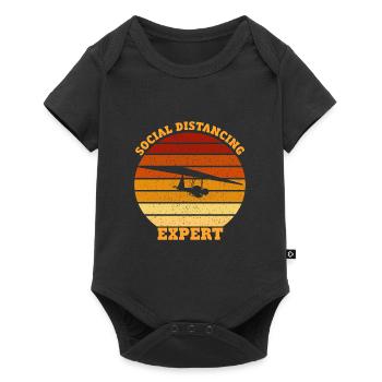 Social distancing Expert Hang Gliding - Baby Premium Kurzarmbody - Schwarz - Vorne