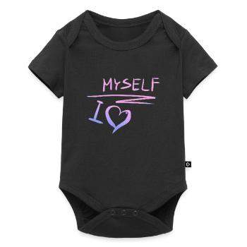 Je m’aime moi-même amour de cœur - Body à manches courtes Premium Bébé - noir - Devant