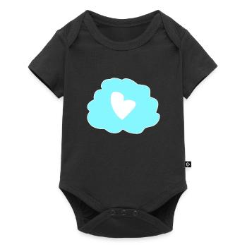 Icône de cœur de pensée nuageuse - Body à manches courtes Premium Bébé - noir - Devant