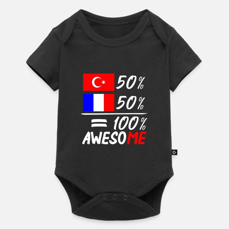 Moitié Français / moitié Turc - Body à manches courtes Premium Bébé - noir
