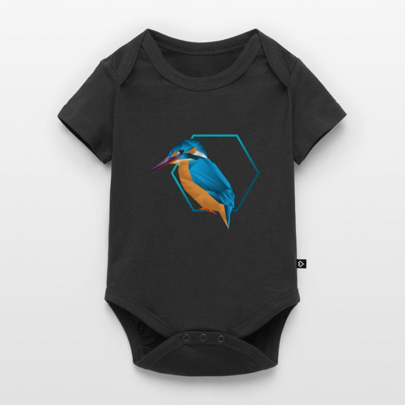 Low poly Eisvogel / Vogel Baby Premium Kurzarmbody