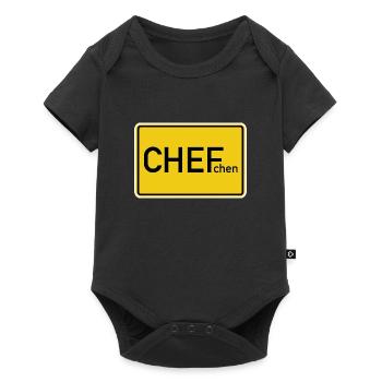 Bester Chef Ortsschild Chefchen - Baby Premium Kurzarmbody - Schwarz - Vorne