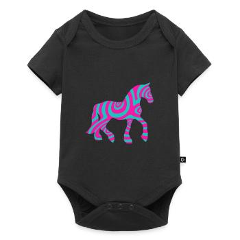 Horse Horses Riding Equestrian Pony Western Shirt - Baby Premium short-sleeve bodysuit - black - Front