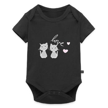 cat cats friends dear pets cat friend - Baby Premium short-sleeve bodysuit - black - Front