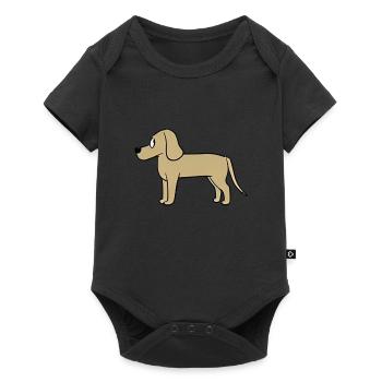 dessin animé chien animal marron icône animal de compagnie - Body à manches courtes Premium Bébé - noir - Devant