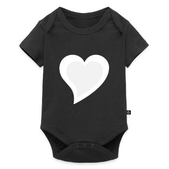 Herz weis - Baby Premium Kurzarmbody - Schwarz - Vorne